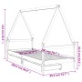 Estructura cama niños con cajones madera pino blanco 80x200 cm