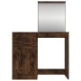 Tocador y espejo madera contrachapada roble humo 90x50x132,5 cm