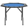 Mesa de póquer plegable para 8 jugadores azul 108x108x75 cm