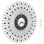 Reloj de pared de metal negro 43 cm