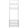 Perchero de ropa con repisa para zapatos 68x32x182,5 cm blanco