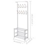 Perchero de ropa con repisa para zapatos 68x32x182,5 cm blanco