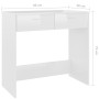 Escritorio de madera contrachapada blanco brillo 80x40x75 cm