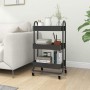 Carrito de cocina 3 niveles acero antracita 43x34x79 cm