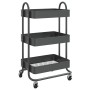 Carrito de cocina 3 niveles acero antracita 43x34x79 cm