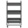 Carrito de cocina 3 niveles acero antracita 43x34x79 cm