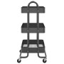 Carrito de cocina 3 niveles acero antracita 43x34x79 cm