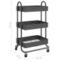Carrito de cocina 3 niveles acero antracita 43x34x79 cm