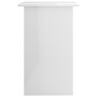 Escritorio de madera contrachapada blanco brillo 90x50x74 cm