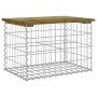 Banco jardín diseño gaviones madera pino impregnada 63x44x42 cm