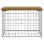 Banco jardín diseño gaviones madera pino impregnada 63x44x42 cm