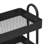Carrito de cocina 3 niveles acero negro 43x34x79 cm