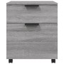 Archivador ruedas madera contrachapada gris Sonoma 45x38x54 cm