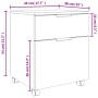 Archivador ruedas madera contrachapada gris Sonoma 45x38x54 cm