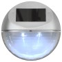 Lámparas solares LED de pared exterior 12 uds redondas plateada