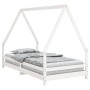 Estructura de cama para niños madera de pino blanco 90x190 cm