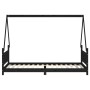 Estructura de cama para niños madera de pino negro 90x200 cm