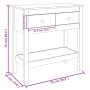 Mesa consola madera maciza de pino 75x35x75 cm