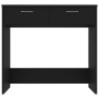 Escritorio de madera contrachapada negro 80x40x75 cm