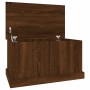 Baúl almacenaje madera contrachapada roble marrón 70x40x38 cm