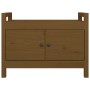 Banco de recibidor madera maciza de pino marrón miel 80x40x60cm