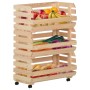Carrito para verduras madera maciza de pino 57x30x80 cm