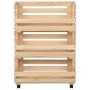 Carrito para verduras madera maciza de pino 57x30x80 cm