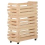 Carrito para verduras madera maciza de pino 57x30x80 cm