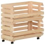Carrito para verduras madera maciza de pino 57x30x80 cm