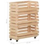 Carrito para verduras madera maciza de pino 57x30x80 cm