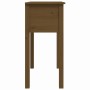 Mesa consola de madera maciza de pino marrón miel 70x35x75 cm