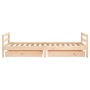 Estructura de cama infantil con cajones madera pino 90x190 cm