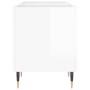 Mueble discos madera contrachapada blanco brillo 121x38x48 cm