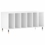Mueble discos madera contrachapada blanco brillo 100x38x48 cm
