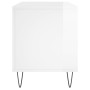 Mueble discos madera contrachapada blanco brillo 100x38x48 cm