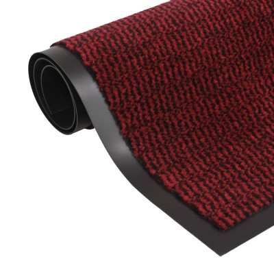 Alfombra de entrada rectangular de nudo 60x90 cm roja