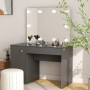 Tocador de maquillaje con luces LED MDF gris 110x55x145 cm