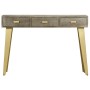 Mesa consola madera maciza de mango con latón gris 110x35x76 cm