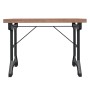Mesa de comedor madera maciza de abeto y hierro 110x65x82 cm