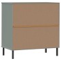 Aparador con 3 cajones OSLO madera maciza gris 77x40x79,5 cm