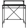 Escritorio de hierro y madera contrachapada negro 80x50x90 cm