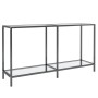 Mesa consola transparente vidrio templado 140x35x75,5 cm