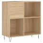 Mueble discos madera contrachapada roble Sonoma 84,5x38x89 cm