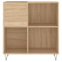 Mueble discos madera contrachapada roble Sonoma 84,5x38x89 cm