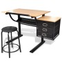 Escritorio inclinable con tablero de dibujo y taburete mesa de dibujo
