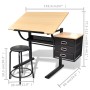 Escritorio inclinable con tablero de dibujo y taburete mesa de dibujo