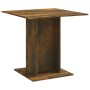 Mesa de comedor madera contrachapada roble ahumado 80x80x75 cm