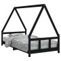 Estructura de cama para niños madera de pino negro 90x190 cm