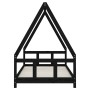 Estructura de cama para niños madera de pino negro 90x190 cm