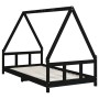 Estructura de cama para niños madera de pino negro 90x190 cm